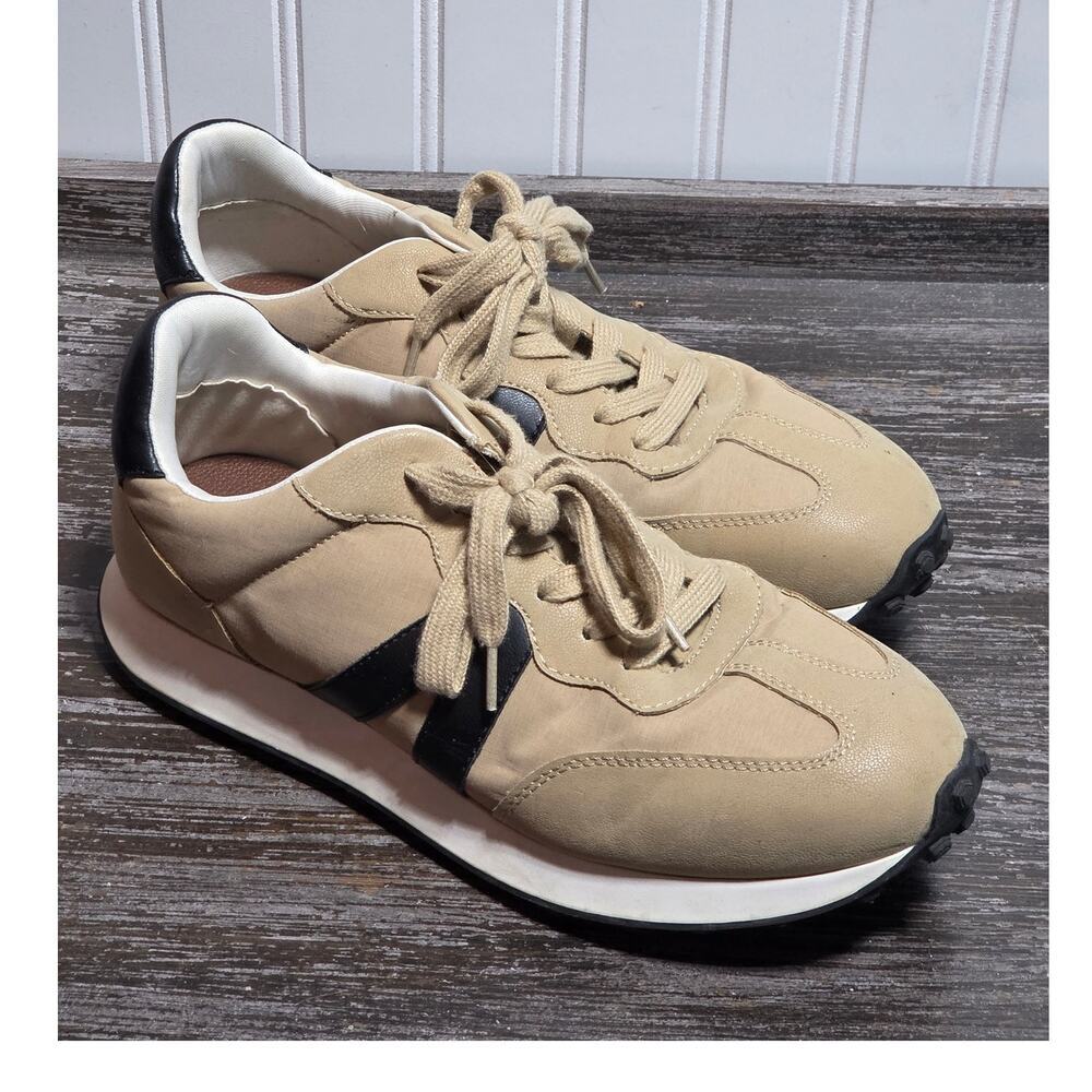 MIA Women's Scout Tan Black Lace Up Comfort Fashion Sneaker Size 8.5